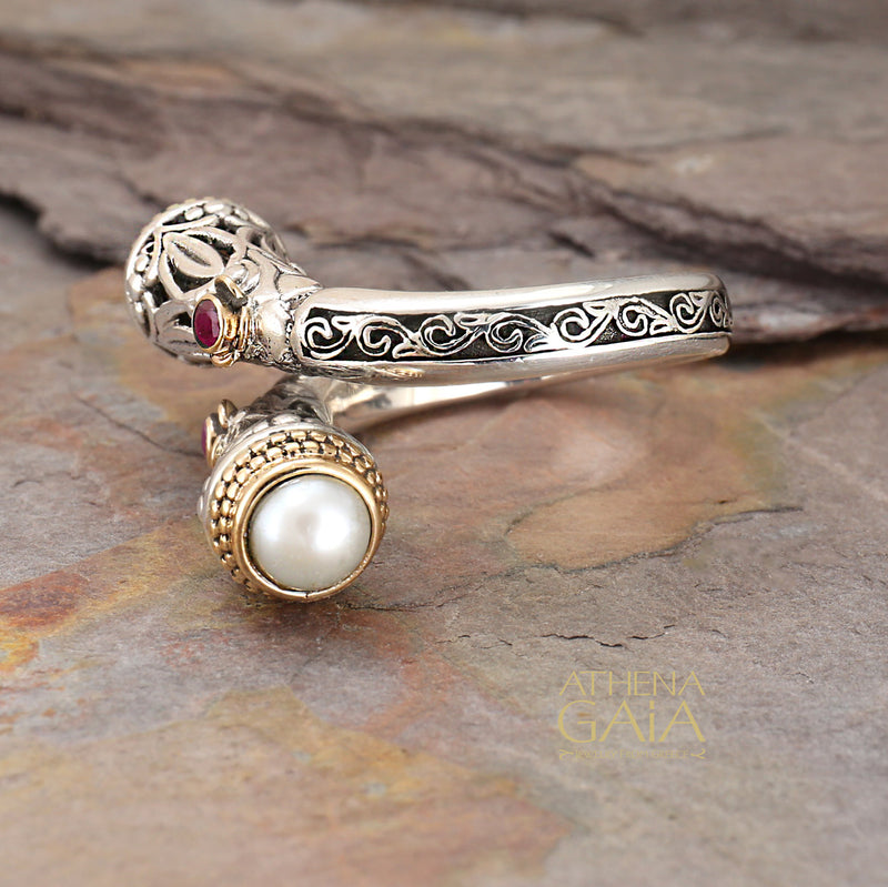 Santorini Ring (Small) - 18k Gold & Sterling Silver Ring - Cocktail Ring