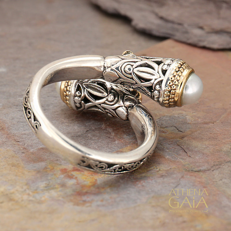 Santorini Ring (Small) - 18k Gold & Sterling Silver Ring - Cocktail Ring