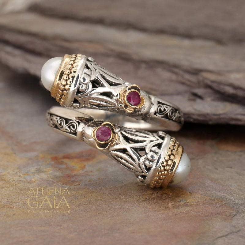 Santorini Ring (Small) - 18k Gold & Sterling Silver Ring - Cocktail Ring