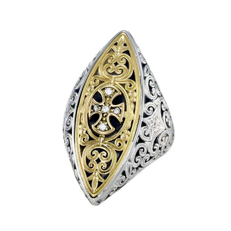 Faidra Ring - 18k Gold & Sterling Silver Ring - Cocktail Ring