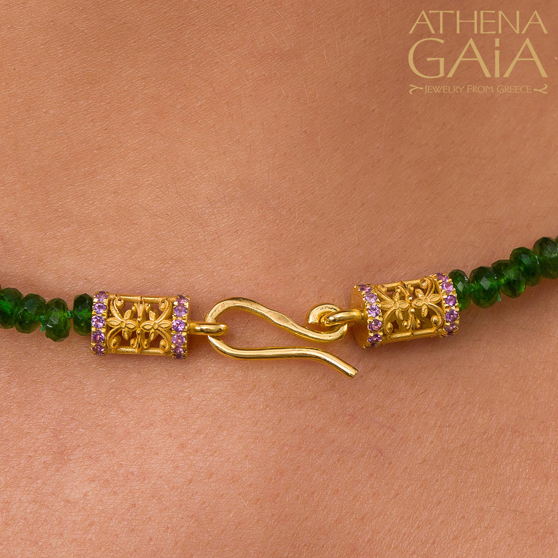 Byzantine Embroidery Wide River Necklace - 18k Gold Necklace