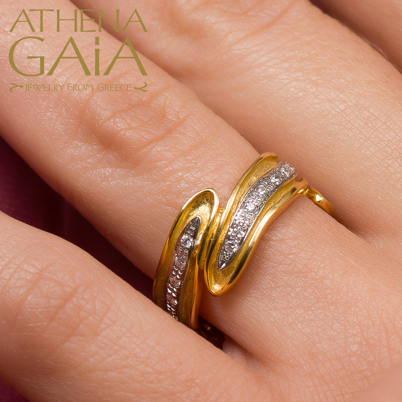 Veiled Earth Scripts "Stalactites" Ring - 18k Gold Ring - Cocktail Ring