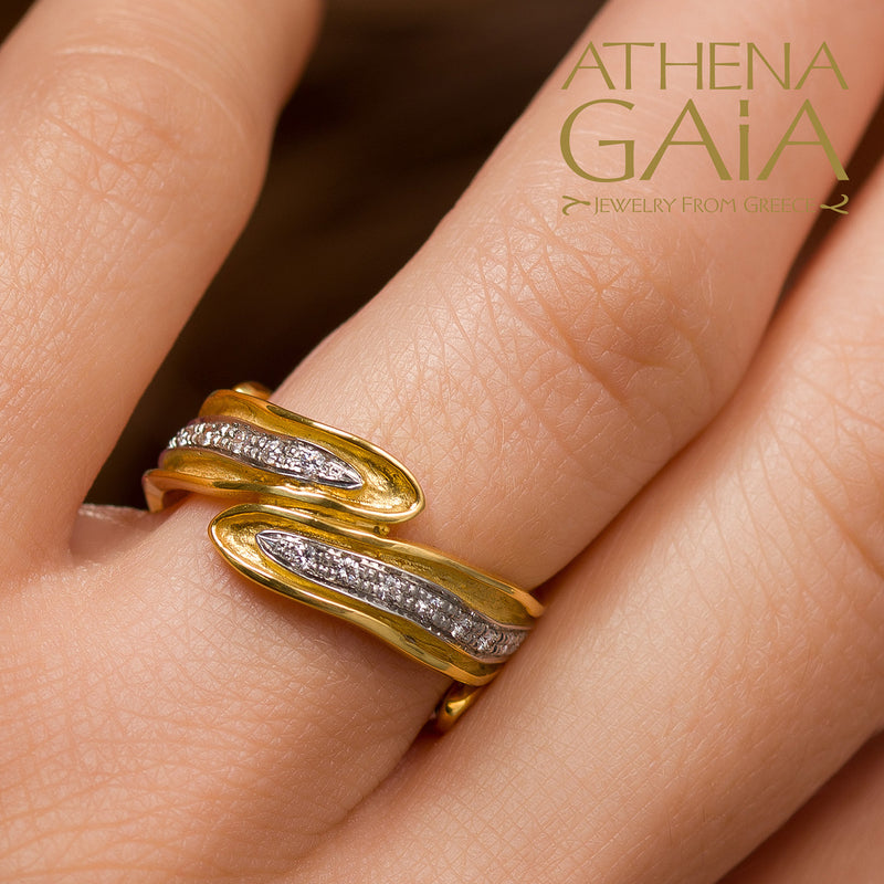 Veiled Earth Scripts "Stalactites" Ring - 18k Gold Ring - Cocktail Ring