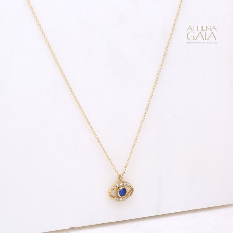 Mati Open Evil Eye Necklace - 14k Gold Necklace