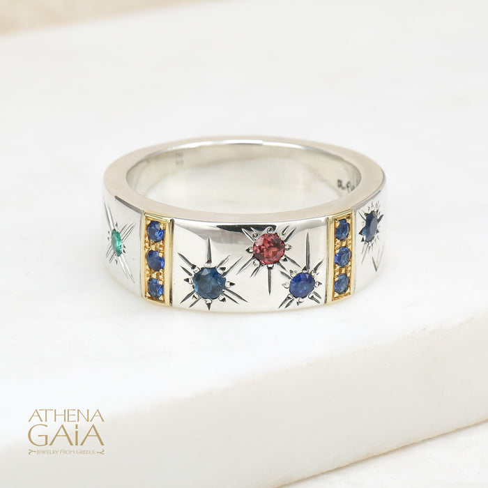 Star Spangled Bar Band Ring