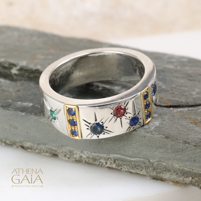 Star Spangled Bar Band Ring