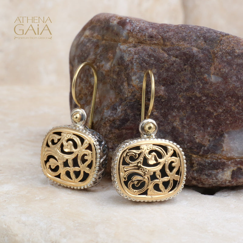 Garden Shadows Argonaut Tetra French Wire Earrings - 18k Gold & Sterling Silver Earrings