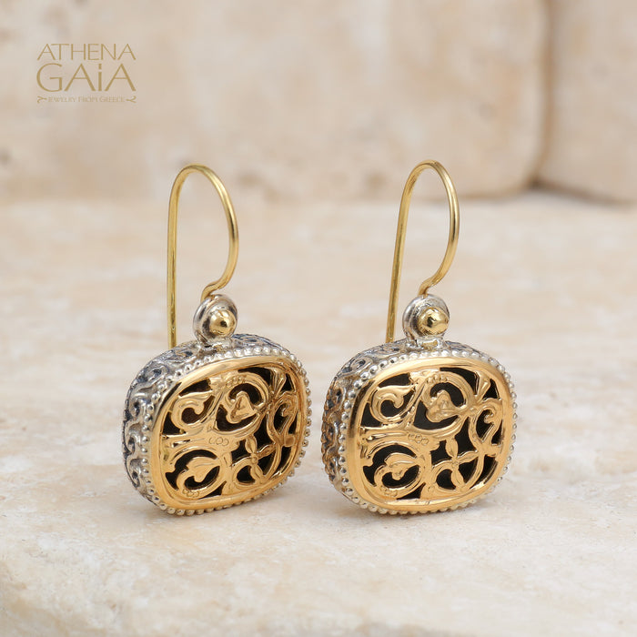 Garden Shadows Argonaut Tetra French Wire Earrings - 18k Gold & Sterling Silver Earrings