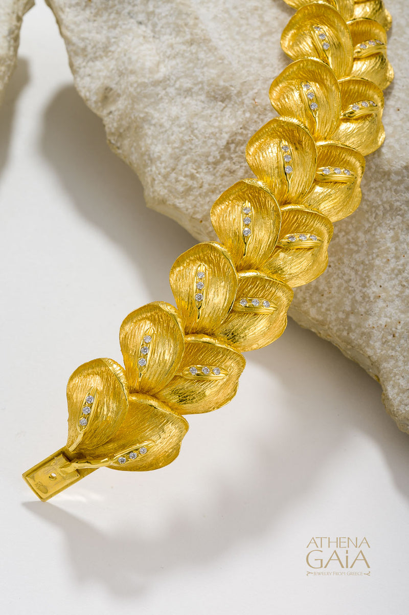 Golden Peonies Gala Bracelet - 18k Gold Bracelet