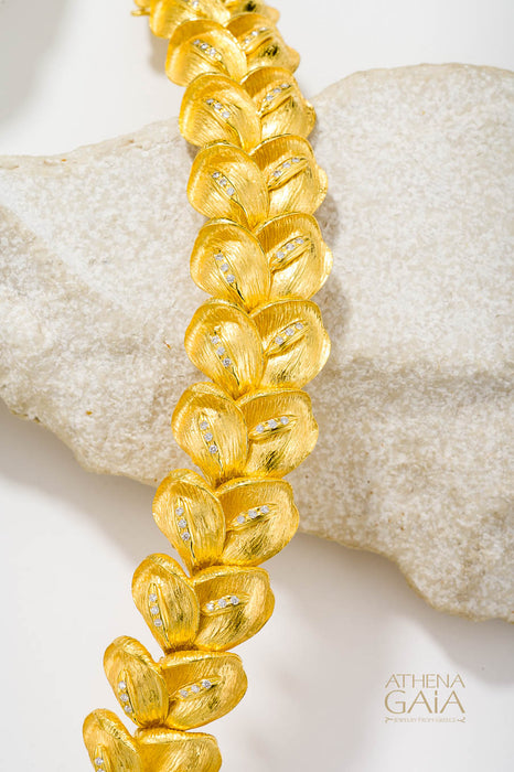 Golden Peonies Gala Bracelet - 18k Gold Bracelet