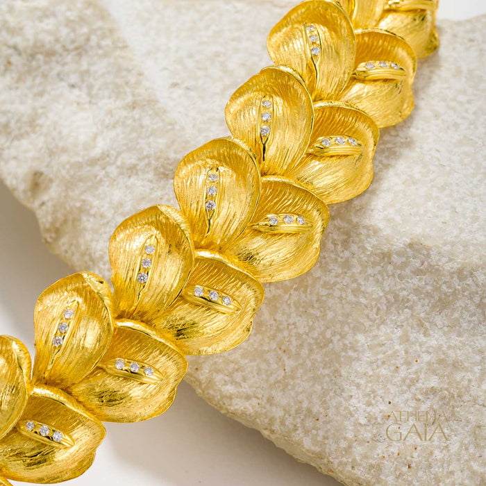 Golden Peonies Gala Bracelet - 18k Gold Bracelet