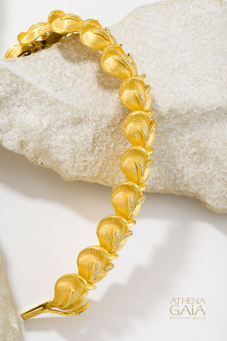 Golden Peonies Gala Bracelet - 18k Gold Bracelet