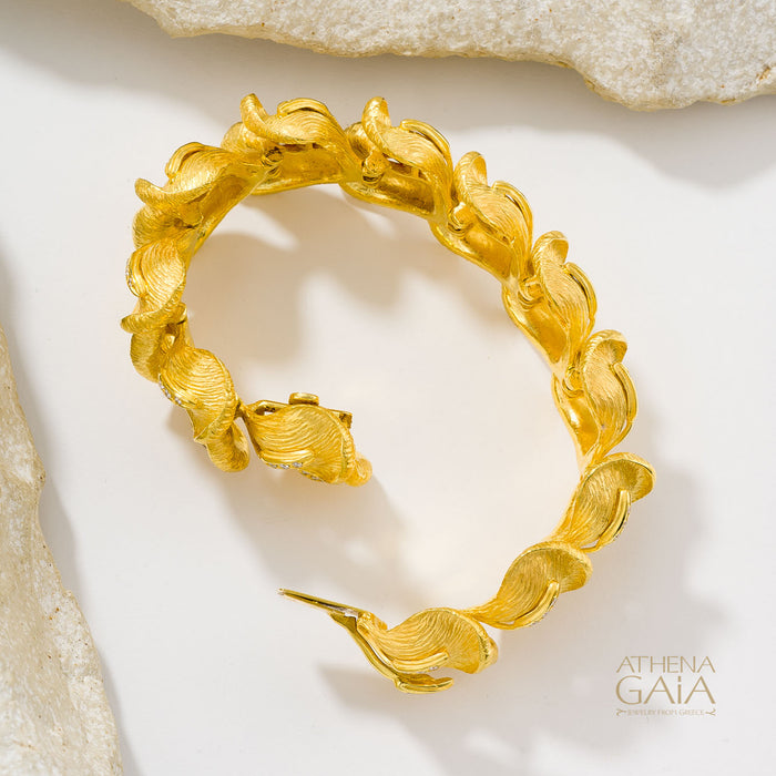 Golden Peonies Gala Bracelet - 18k Gold Bracelet