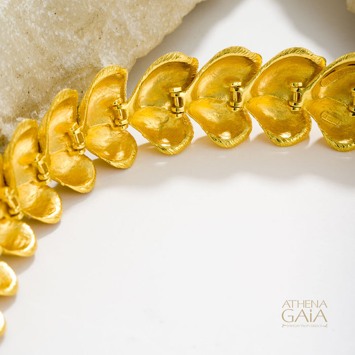 Golden Peonies Gala Bracelet - 18k Gold Bracelet