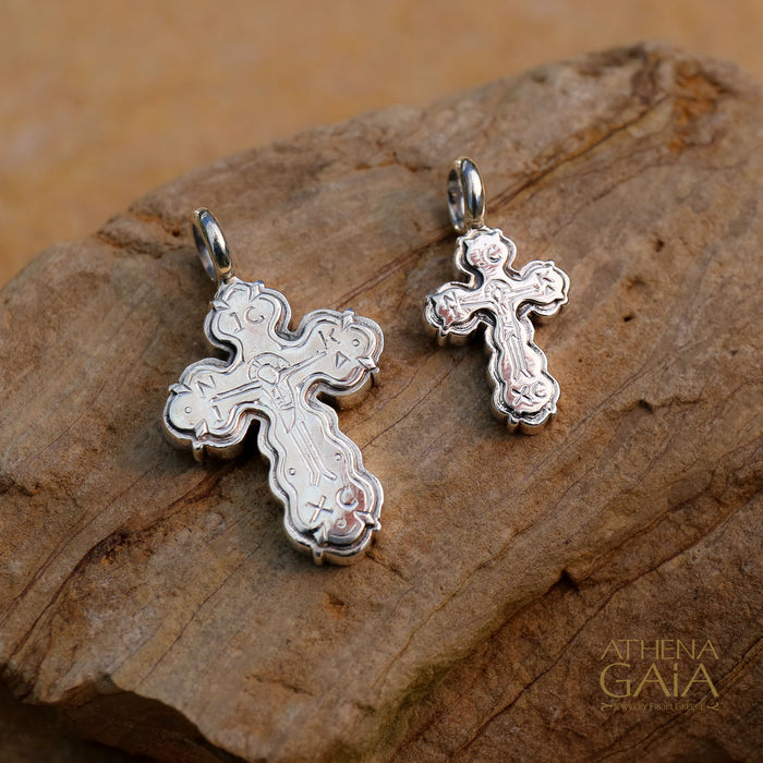 ICXC NIKA Cross (Medium) - Sterling Silver - Orthodox Cross