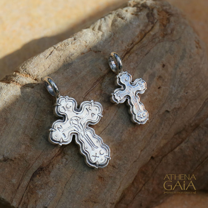 ICXC NIKA Cross (Medium) - Sterling Silver - Orthodox Cross