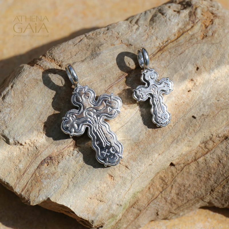 ICXC NIKA Cross (Small) - Sterling Silver - Orthodox Cross