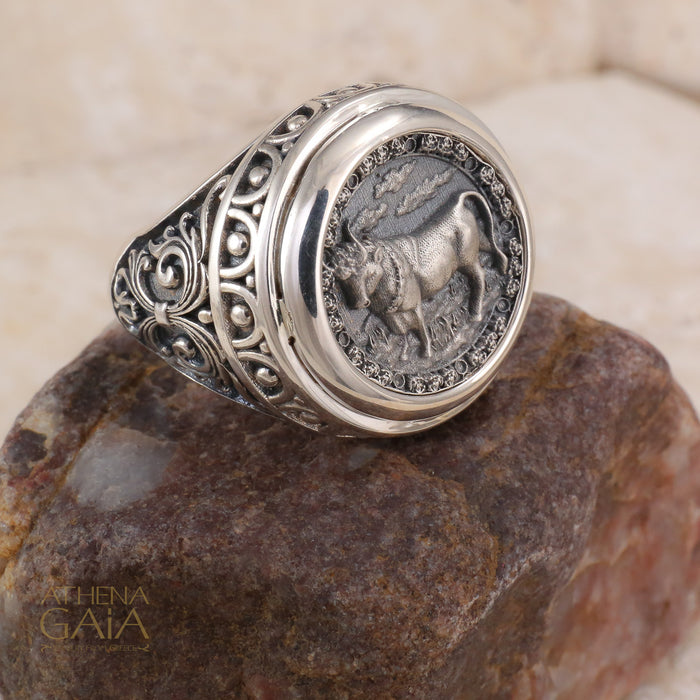 Zodiac Ring - Sterling Silver Ring - Signet Ring