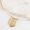 Greek Lyre Necklace (Large) - Gold Plated Sterling Silver Necklace