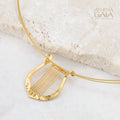 Greek Lyre Necklace (Large) - Gold Plated Sterling Silver Necklace