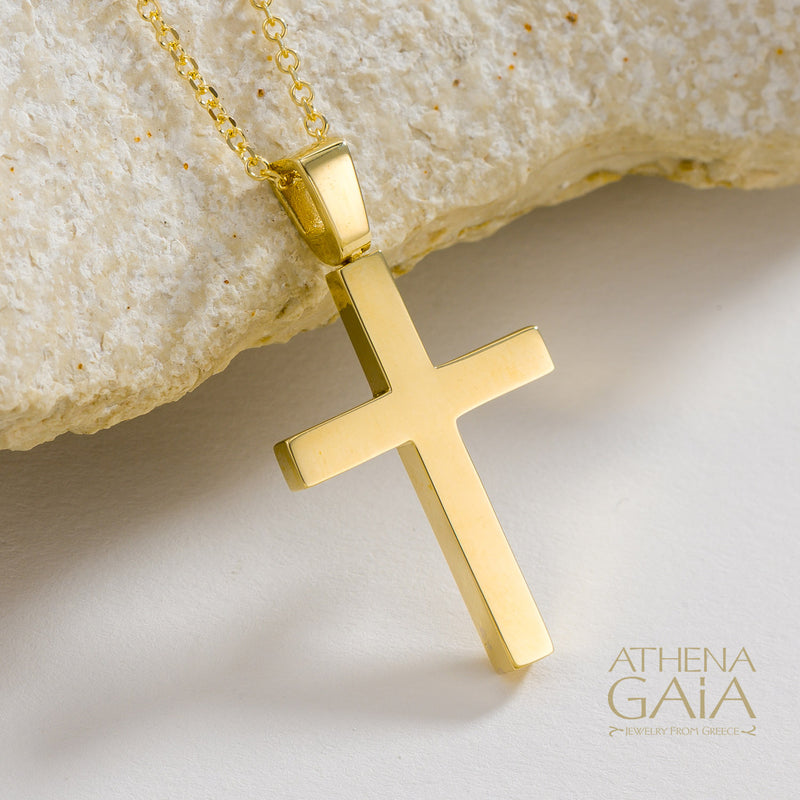 Simple Western Cross - 14k Gold - Baptismal Cross