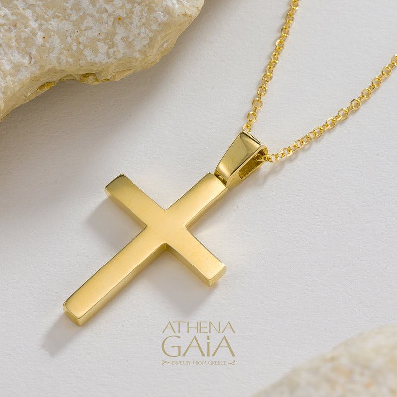 Simple Western Cross - 14k Gold - Baptismal Cross