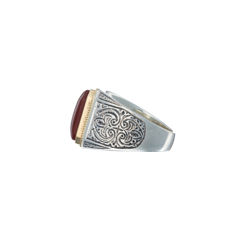 Men’s Classic Gold Ring - 18k Gold & Sterling Silver Ring - Club Ring