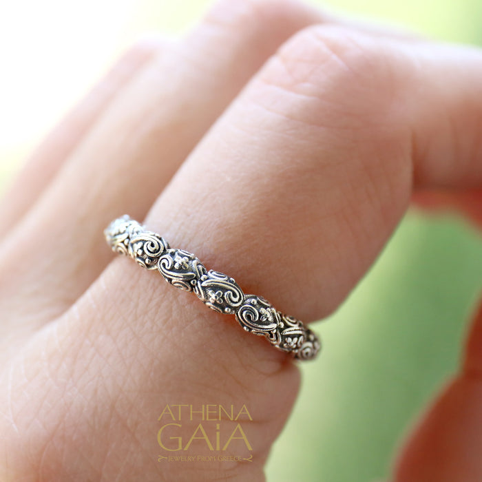 Meadow Breeze Oval Silver Ring - (In-Stock)