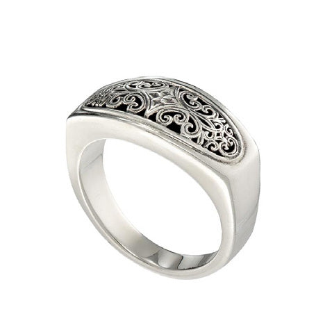 Simplicity Mediterranean Filigree Ring - Sterling Silver - Band Ring