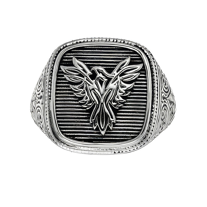 Phoenix Talisman Ring - Sterling Silver Ring - Signet Ring
