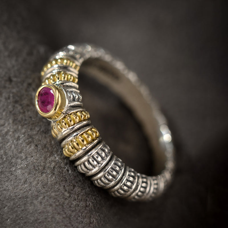 Kassandra Oval Gemstone Ring - 18k Gold & Sterling Silver Ring