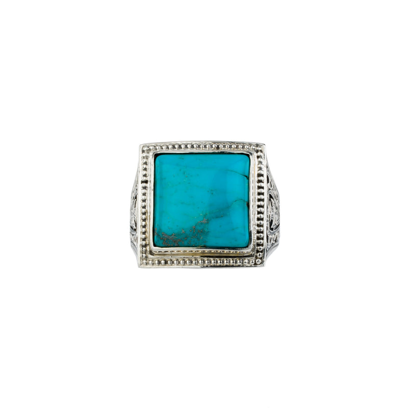 Men’s Classic Square Ring - Sterling Silver Ring - Club Ring
