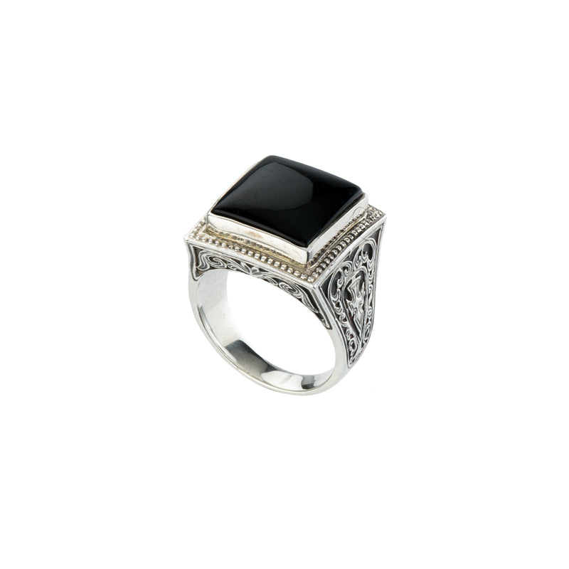 Men’s Classic Square Ring - Sterling Silver Ring - Club Ring