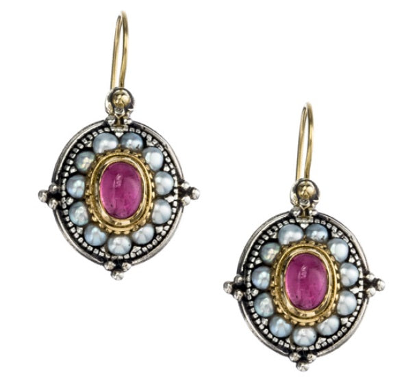 Pearl Fountain Oval Earrings