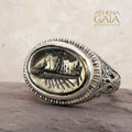Silver Trireme Signet Ring - Sterling Silver and Bronze