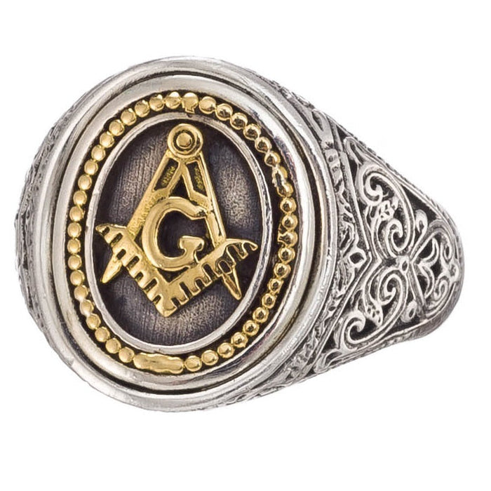 Size 9.5 Freemason Compass and Square Ring (FINAL SALE)