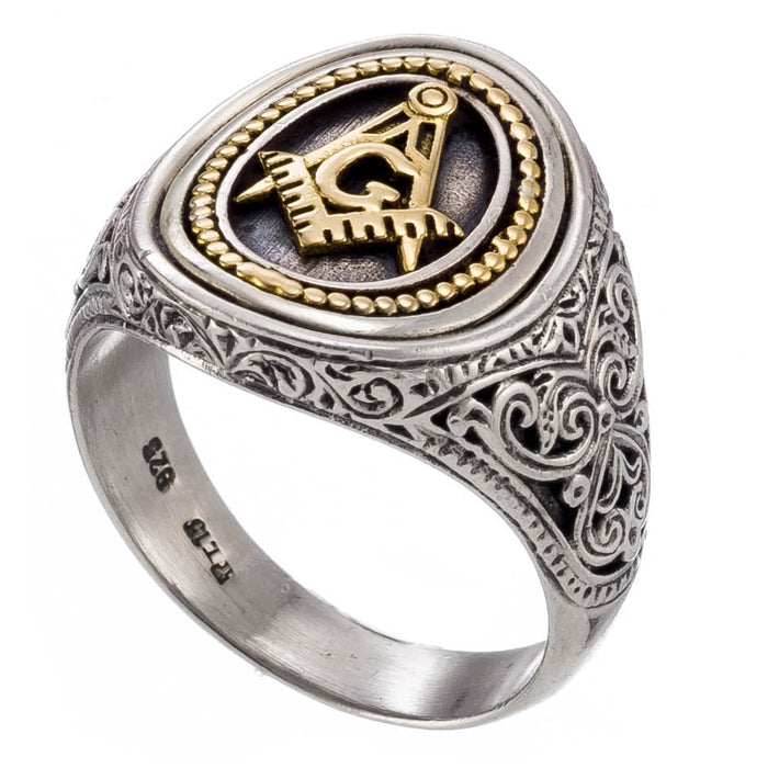 Size 9.5 Freemason Compass and Square Ring (FINAL SALE)