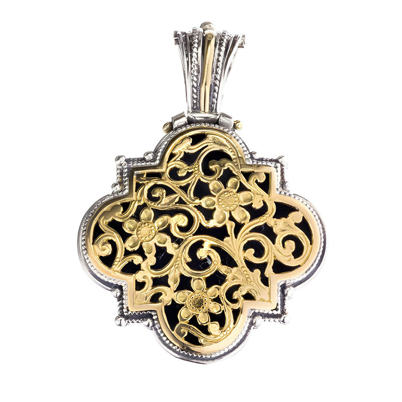 Garden Shadows Golden Pendant - 18k Gold & Sterling Silver Pendant