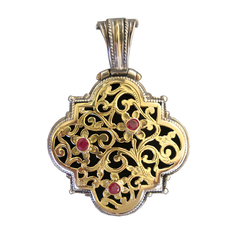 Garden Shadows Pendant - 18k Gold & Sterling Silver Pendant