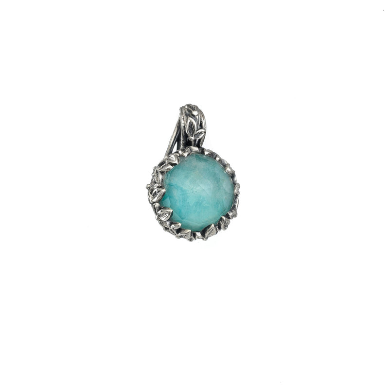 Pop Rocks (Medium) Ivy Bezel Round Pendant - Sterling Silver Pendant