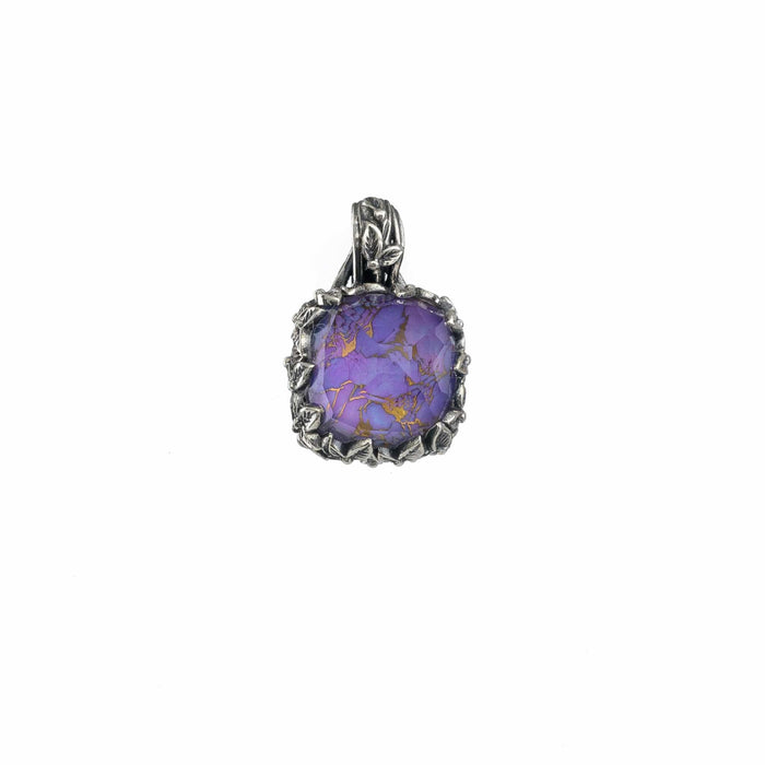 Pop Rocks Ivy Bezel Square Pendant - Sterling Silver Pendant