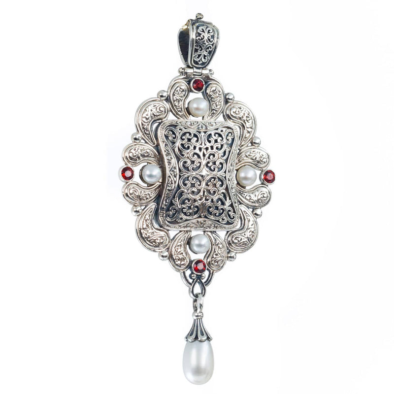 Mediterranean Secret Silver Locket Pendant - Sterling Silver Pendant