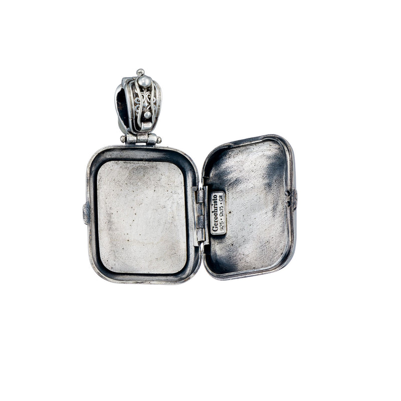 Mediterranean Silver Locket Pendant - Sterling Silver Pendant