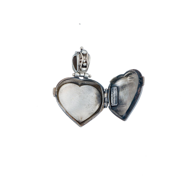 Mediterranean Heart Silver Locket Pendant (Small) - Sterling Silver Pendant