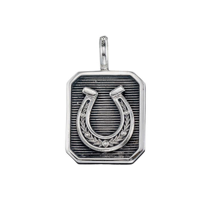 Horseshoe Square Pendant - Sterling Silver - Talisman