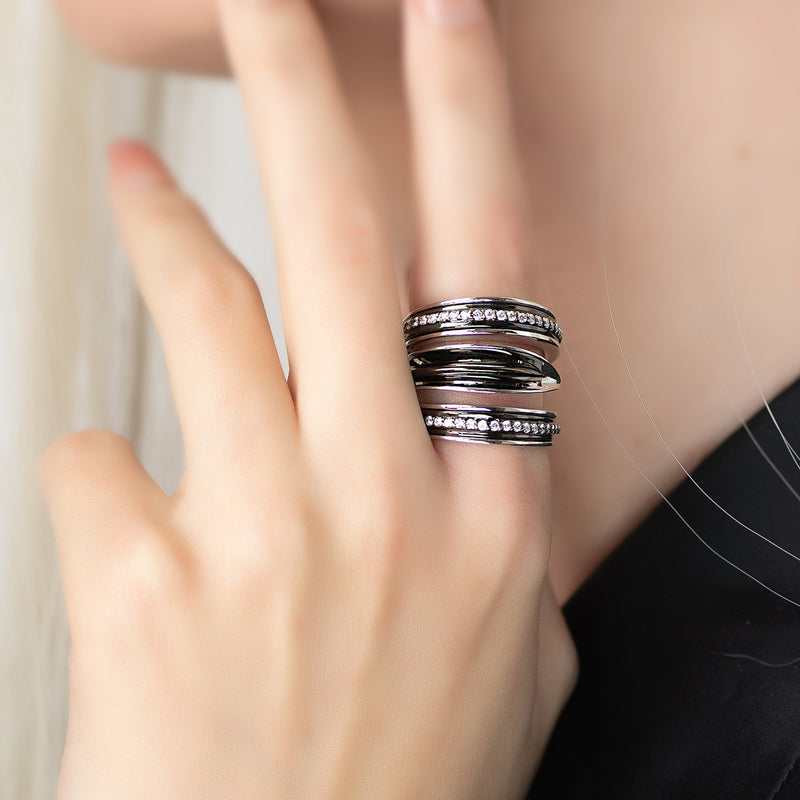 Galaxy Wormhole Ring - 18k Gold Ring - Cocktail Ring