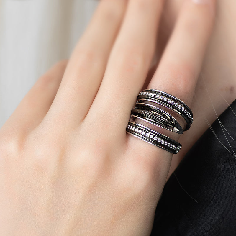 Galaxy Wormhole Ring - 18k Gold Ring - Cocktail Ring