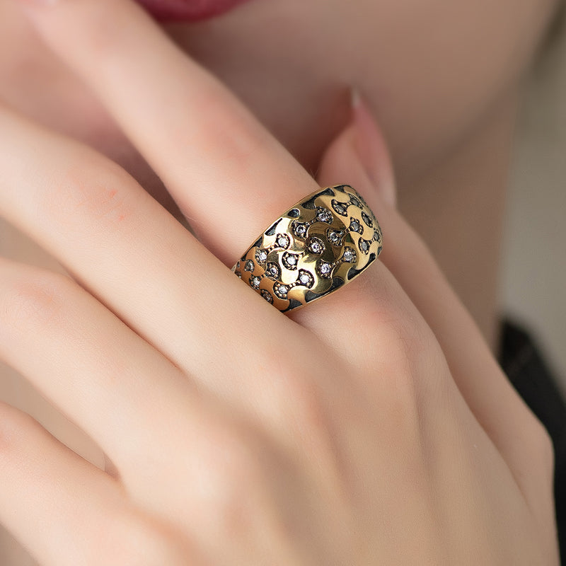 Galaxy Constellation Ring - 18k Gold Ring - Cocktail Ring