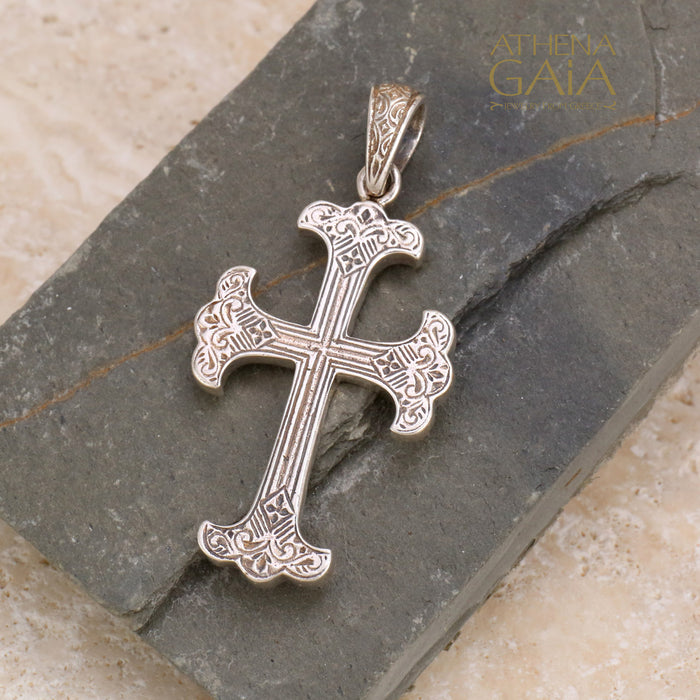 Fleury Cross (Medium) - Sterling Silver - Flared Cross