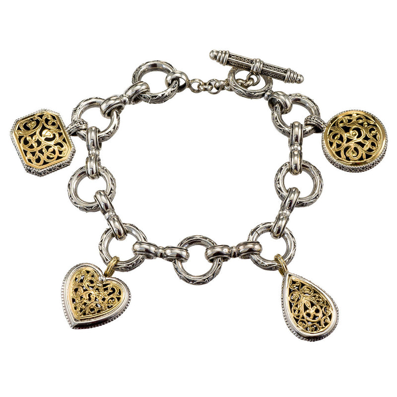 Garden Shadows - 18k Gold and Sterling Silver - Charm Bracelet